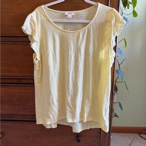 Style & Co. Yellow Lace Sleeve Top
